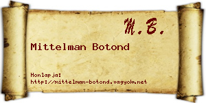 Mittelman Botond névjegykártya
